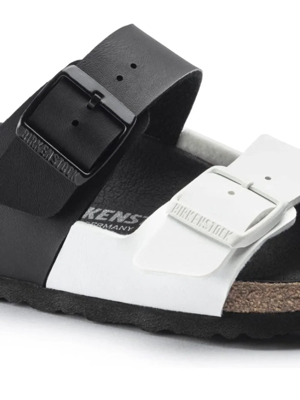 Authentic Birkenstock Arizona Split Colorblock Black/White Womens Sandals - NWOT